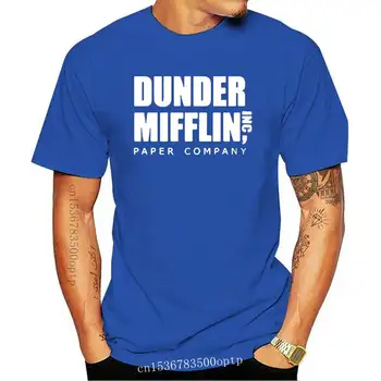  Новинка 2021 года Мужчины с коротким рукавом The Office TV Show Dunder Mifflin Бумажная футболка Футболки с круглым вырезом для мужчин Уличная одежда