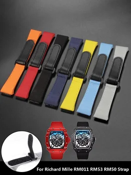  Новый 25 мм-20 мм Высококачественный холщовый ремешок для часов Richard Mille RM011 RM53 RM50 Series Винтовой стиль Мужской ремешок для часов