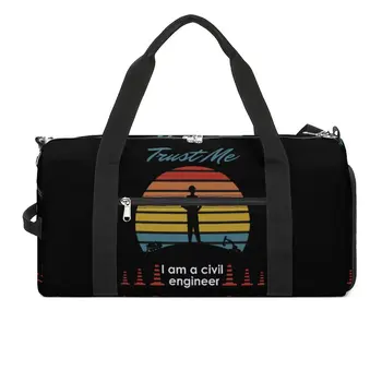 Поверьте мне, я инженер-строитель Спортивные сумки Забавная инженерная дорожная спортивная сумка Забавные сумки Мужчины Женщины Дизайн На открытом воздухе Сумка для фитнеса