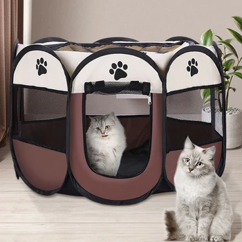  Портативная складная палатка для домашних животных Собачий домик Высокое качество прочный забор для собак для кошек Большая уличная клетка для собак Манеж для домашних животных Кошачий дом