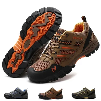 Походная обувь Мужские летние походные ботинки на открытом воздухе Треккинговая обувь Дышащие удобные прогулочные охотничьи тактические кроссовки