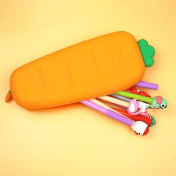 Простая творческая портативная морковная силиконовая сумка для карандашей Студенческая декомпрессионная сумка для карандашей Exterminator Pioneer Сумка для хранения