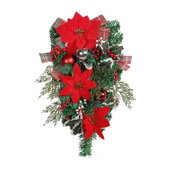 Рождественский сувенир 2023 Перевернутая искусственная елка Рождественское украшение для окон Внутреннее украшение наружной лестницы