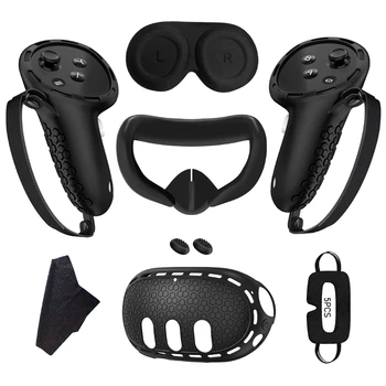  Силиконовый защитный чехол Shell Case для Meta Quest 3 VR Headset Face Cover Eye Pad Ручка Grip Кнопка Колпачок Простая установка