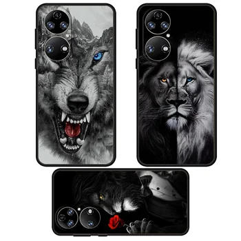 Силиконовый чехол для бампера Coque Case для Huawei Nova 9 SE P30 P20 Pro P50 P40 Lite 2021 E P Smart Z Чехол для телефона Волк, лев и тигровое животное