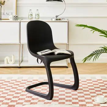  Скандинавский минималистичный стул Можно складывать офисные стулья для переговоров на открытом воздухе Пластиковый S-образный обеденный стул Кресло для гостиной