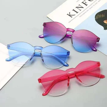 Солнцезащитные очки Женские и мужские линзы цвета океана Очки без оправы UV400 Оптовая поддержка Закупки