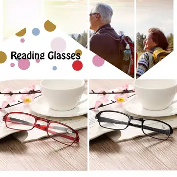 Унисекс Портативные увеличительные очки с футляром Складные очки Очки для чтения Уход за зрением