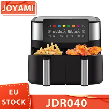 Фритюрница JOYAMI 1800 Вт с 2 корзинами, двухзонная, емкость 7,6 л/8QT, функция Sync-Finish, 6 предустановленных сенсорных экранов, антипригарное покрытие