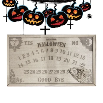 Хэллоуин Магнитный календарь обратного отсчета Хэллоуин Знак обратного отсчета Жуткие и стильные украшения для дома Настенный орнамент