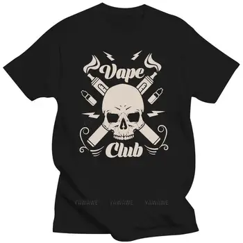 Черная футболка для мужчин летняя футболка бренда Mens Vape Club - рубашка Хлопок-бордо подростковая хлопковая футболка